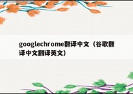 googlechrome翻译中文（谷歌翻译中文翻译英文）